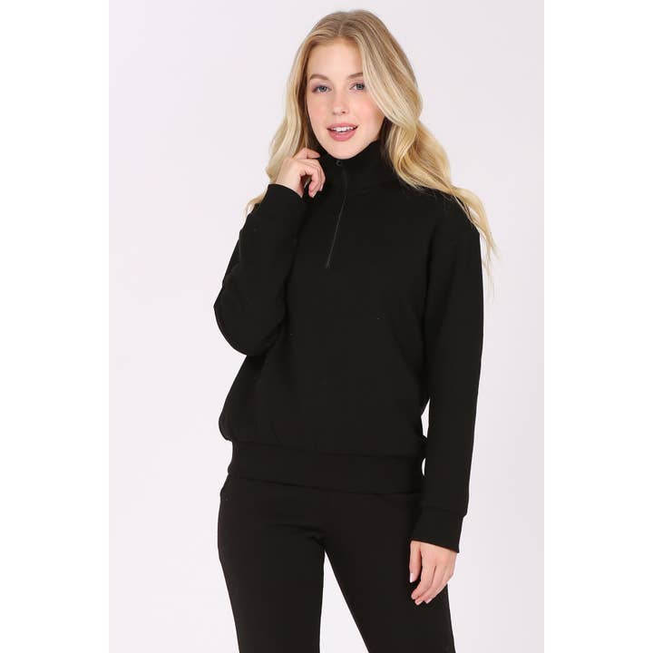 Timeless - Wholesale Sweatshirt - Women's - Zip Fleece Pullover Long Sleeve Sweatshirt Top
