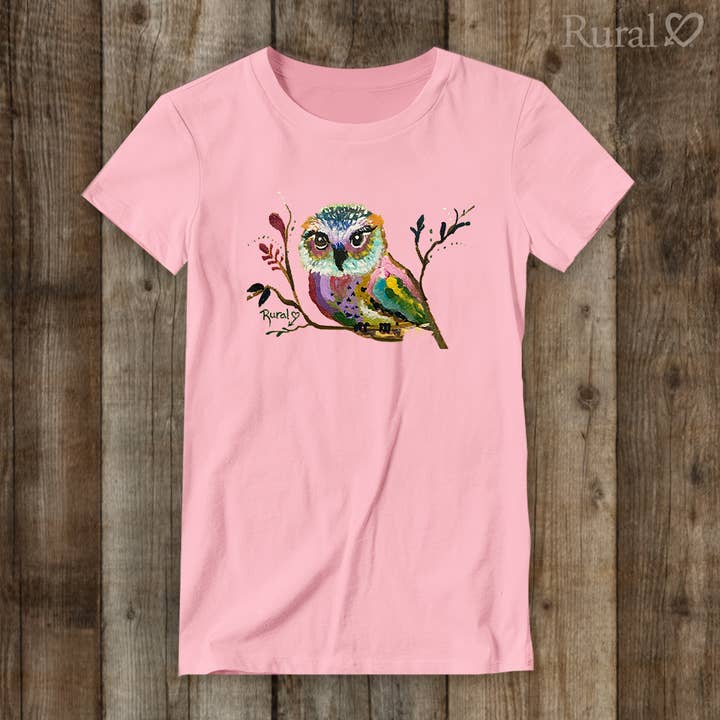 LP-2525-JS-PRETTY OWL- Soft Ladies Relaxed Fit Tee for wholesale by Rural Heart