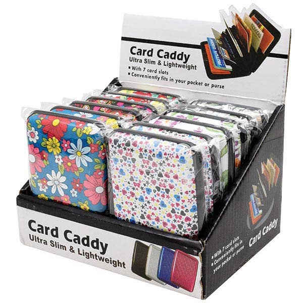Card Caddy Ultra Slim 7-Slot Flower Print 12ct Display for wholesale by Majestic Wholesale