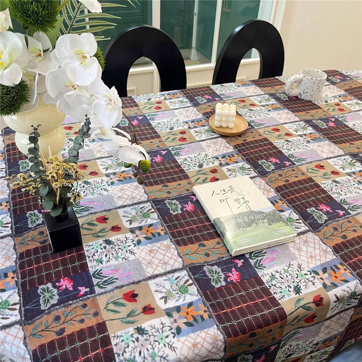 ACNITE(We cover U.S. import duties) - Wholesale Tablecloth - Vintage Green Bamboo pattern floral soft tablecloth0