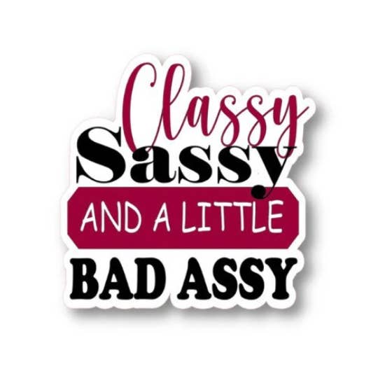 Splendid Designs Store - Wholesale Sticker - Classy Sassy and a Little Bad Assy, Waterproof Vinyl Sticker Decal