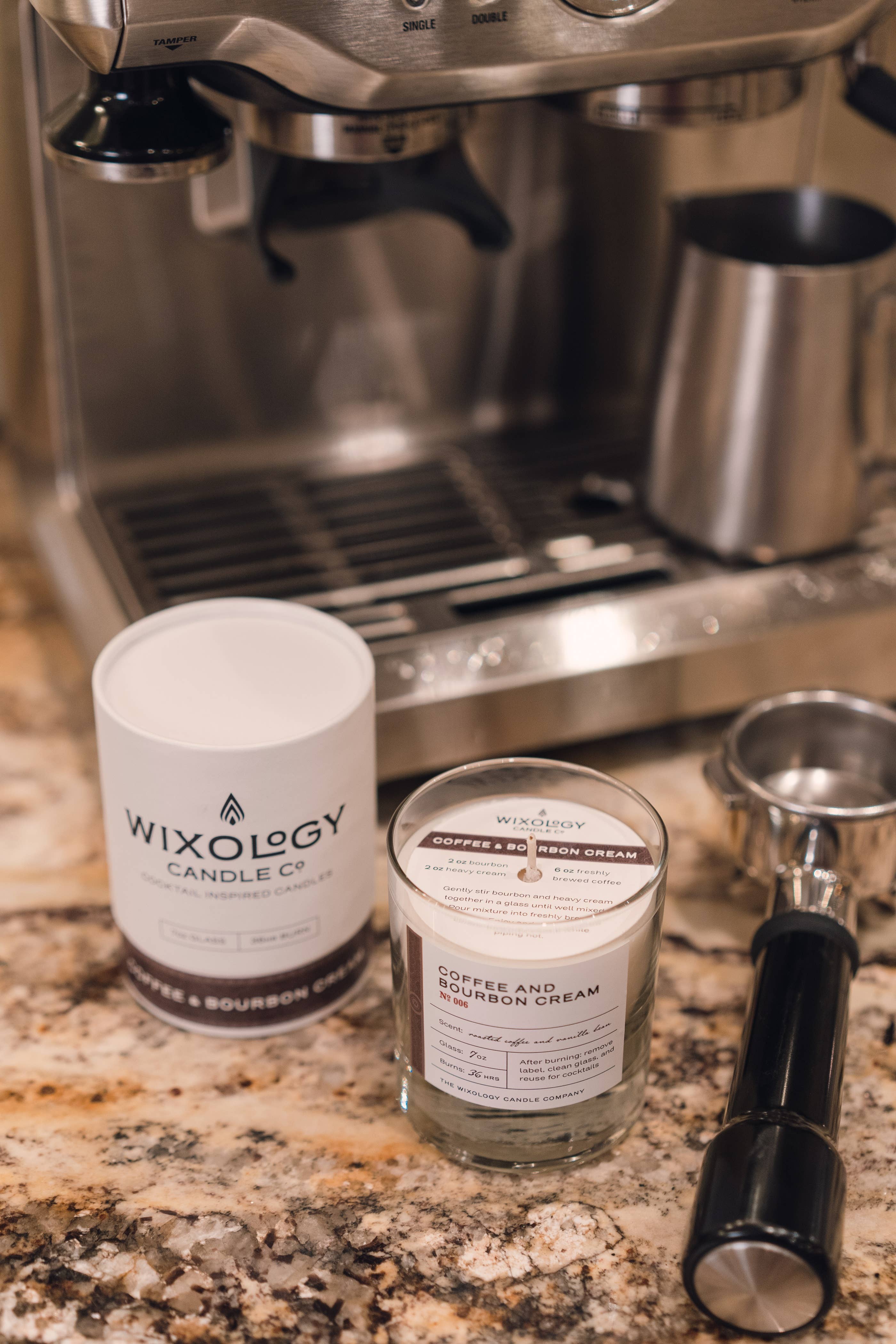 Wixology Candle Company - Wholesale Jar/Filled Candle - Bourbon Ball Chocolate Candle - Reusable 7oz Rocks Glass1