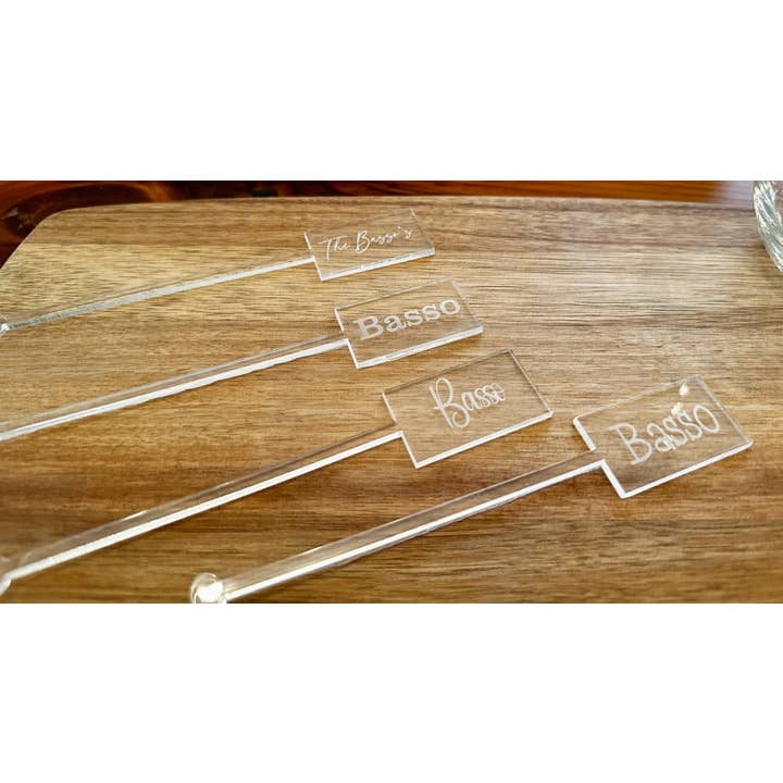 B4homemade, LLC - Wholesale Drink Stirrer - Swizzle Sticks - Custom Initial or Name4