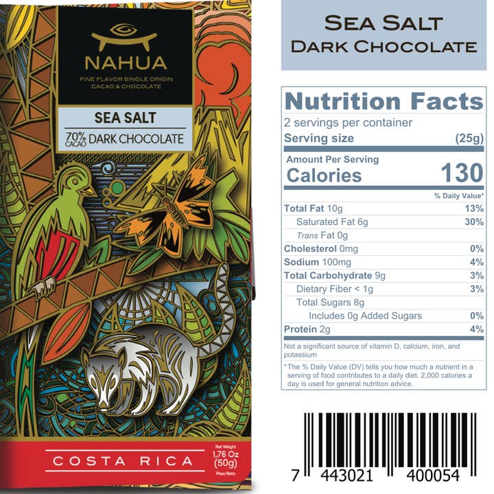 Sal Marina, Chocolate Oscuro for wholesale by Nahua costa rica