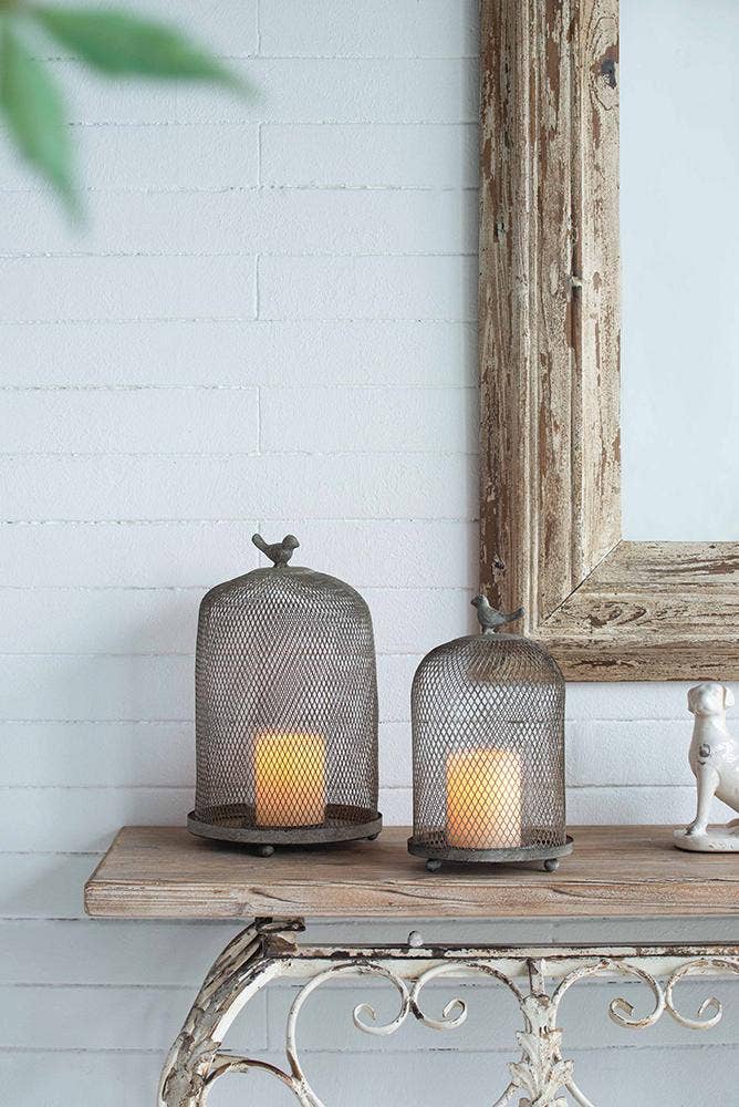 A&B Home Group Inc. - Wholesale Candle holder - S/2 Sparrow Antique Mesh Candle Holders - Gray6