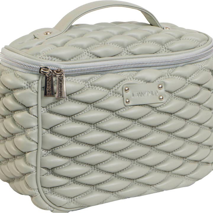 Magid - Wholesale Makeup/Cosmetic Bag - Joan & David Bubble Quilted Top Handle Train Case Cosmetic Bag