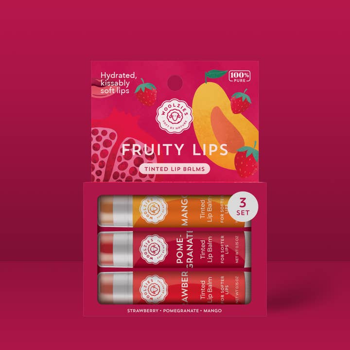 Fruity Lips Tinted Lip Balm Set of 3 for wholesale by Woolzies