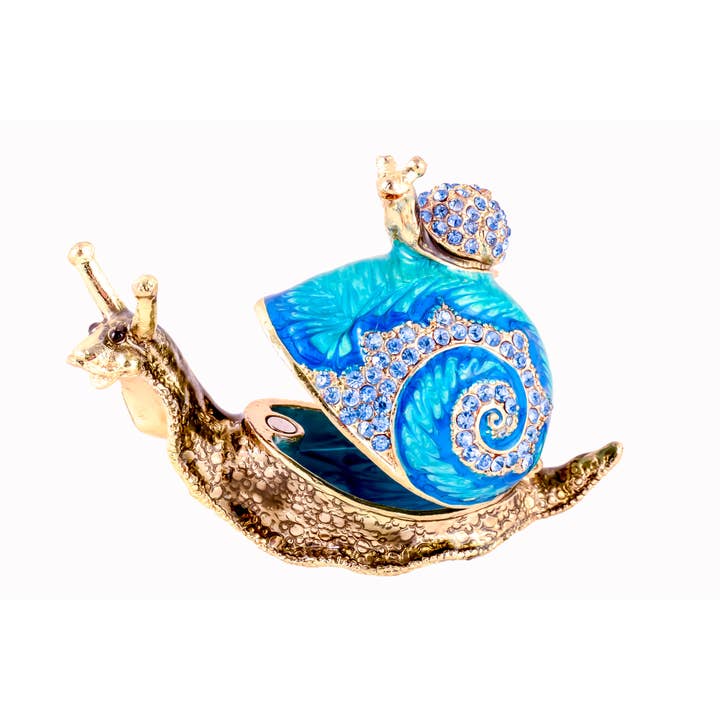 Ciel Collectables - Vente Boîte/rangement à bijoux - Escargot avec boîte à bijoux pour bébé. Fait à la main avec Swarovski