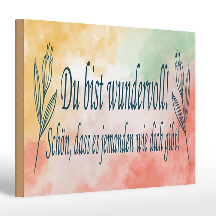 Cartel decorativo de madera con texto «You are wonderful beautiful that it», 30 x 20 cm para venta al por mayor de Femer