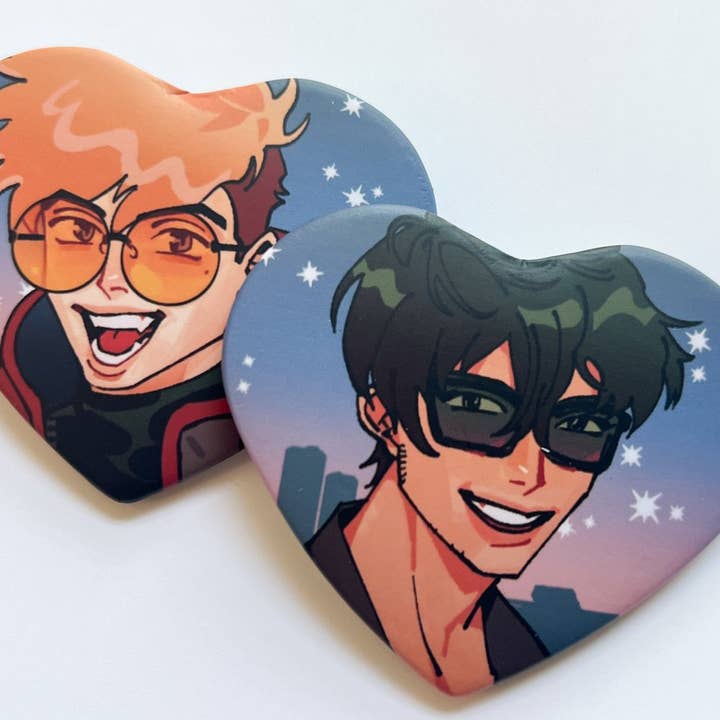 TRIGUN STAMPEDE HEART BUTTONS 2.25" for wholesale by KOHI & ANDIE