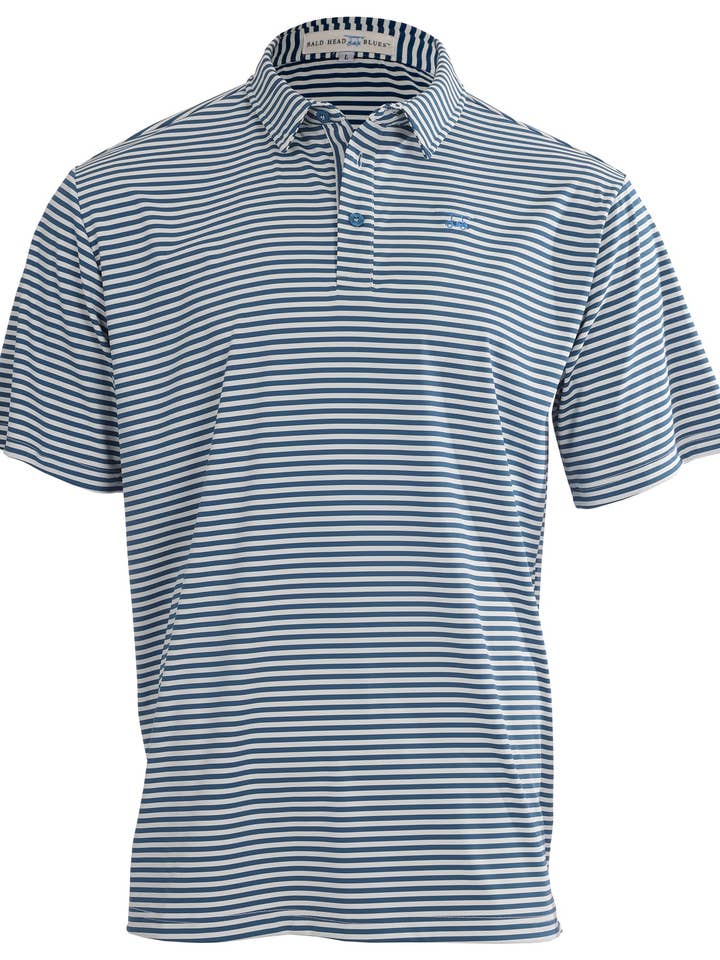 First Class Polo - Ocean Depths / White for wholesale by Bald Head Blues