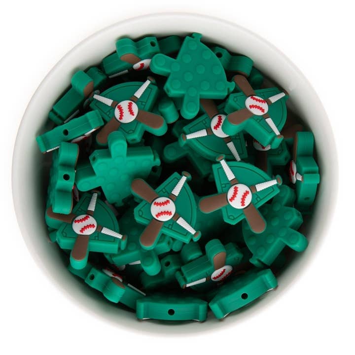 Home Run Silicone Focal Beads for wholesale by Cara & Co Silicone Craft Supply