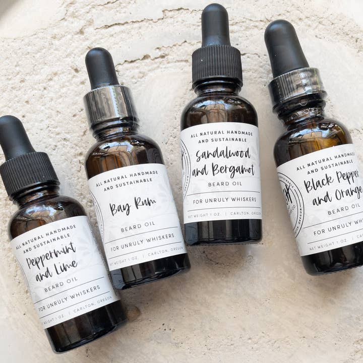 Huiles à Barbe Artisanales pour la vente par Rough Cut Soap and Sundries