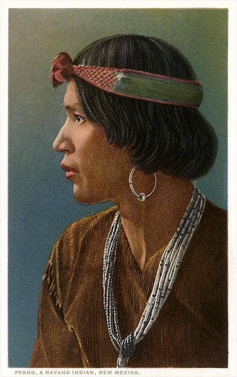 Found Image Press - Venta al por mayor Conjunto de papelería y tarjetas - Tarjeta de felicitación NA-121 Pedro, indio navajo0