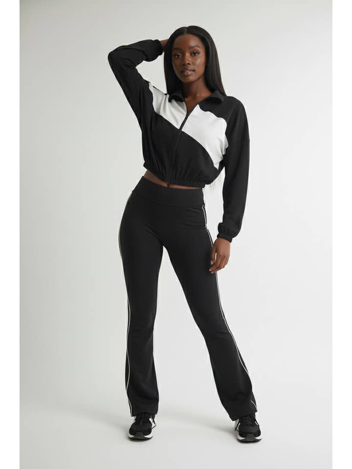 5besties inc - Wholesale Activewear Set - Women's - COLOR BLOCK WINDBREAKER AND TRACK PANTS SET