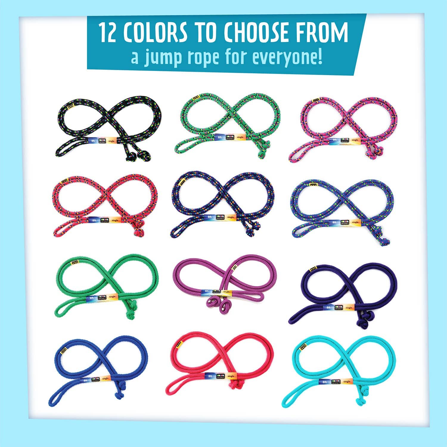 Frustration Free Solutions - Wholesale Sporting Game - Kids & Baby - Turquoise 8Ft Jump Rope - Rainbow By Just Jump It7