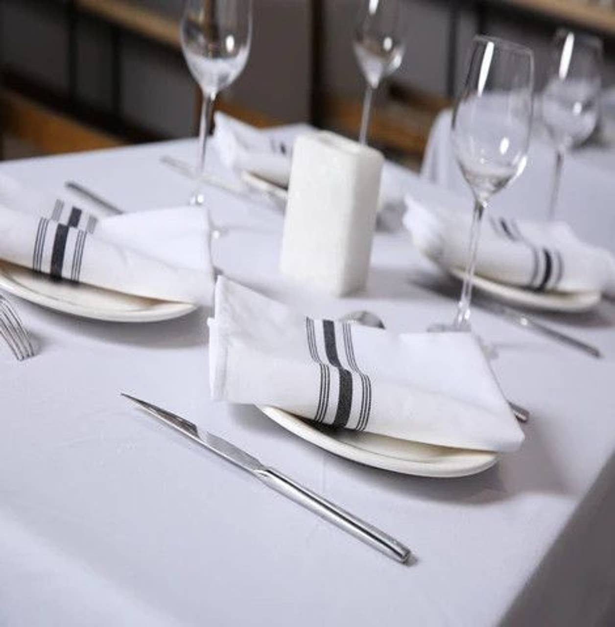Still Water Linens - Wholesale Dinner & Cloth Napkin - Premium Bistro Striped Napkins0