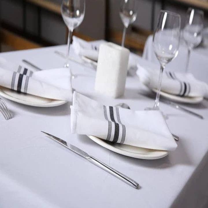 Still Water Linens - Wholesale Dinner & Cloth Napkin - Premium Bistro Striped Napkins