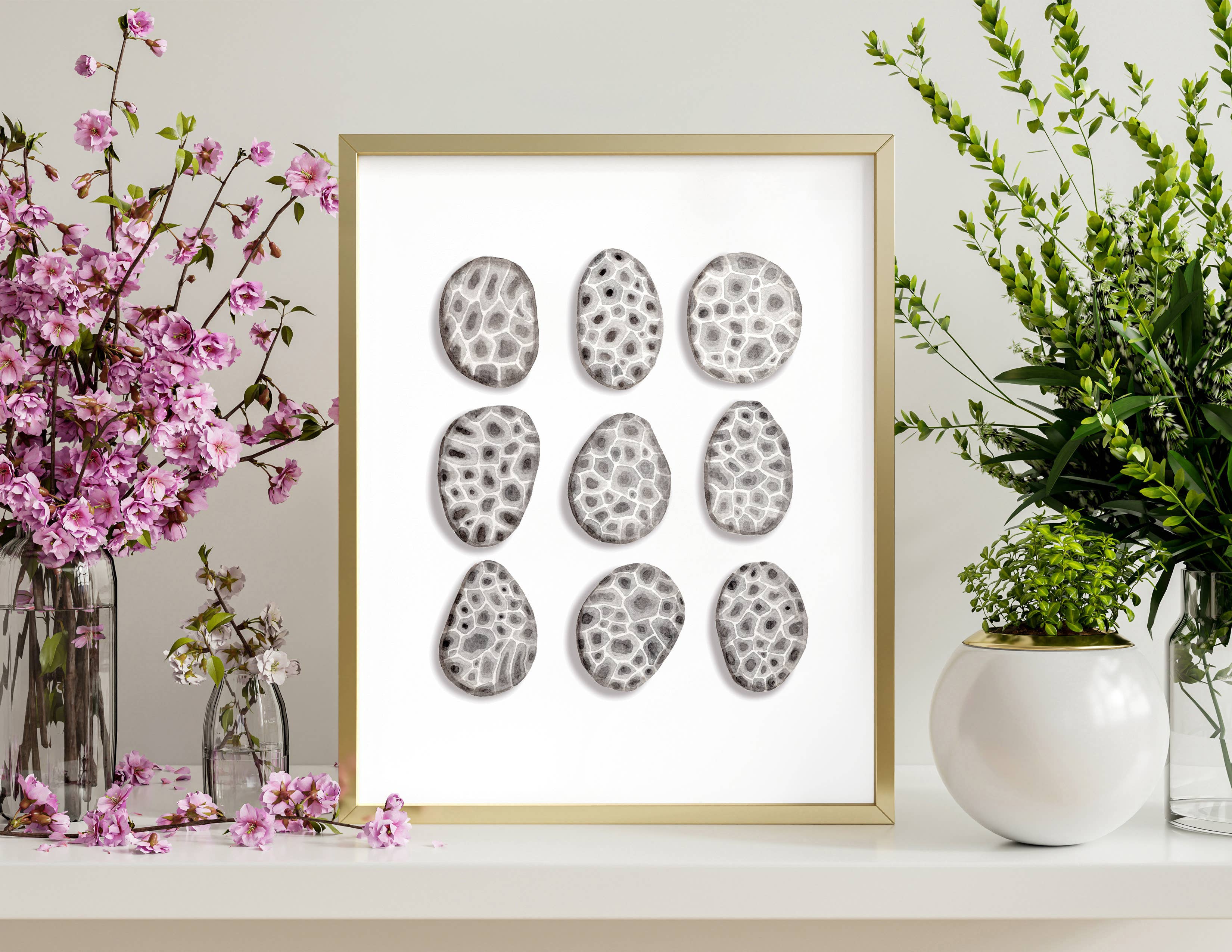 NorthHouse Creative Co. - Wholesale Art Print - Petoskey Stone Watercolor Art Print6