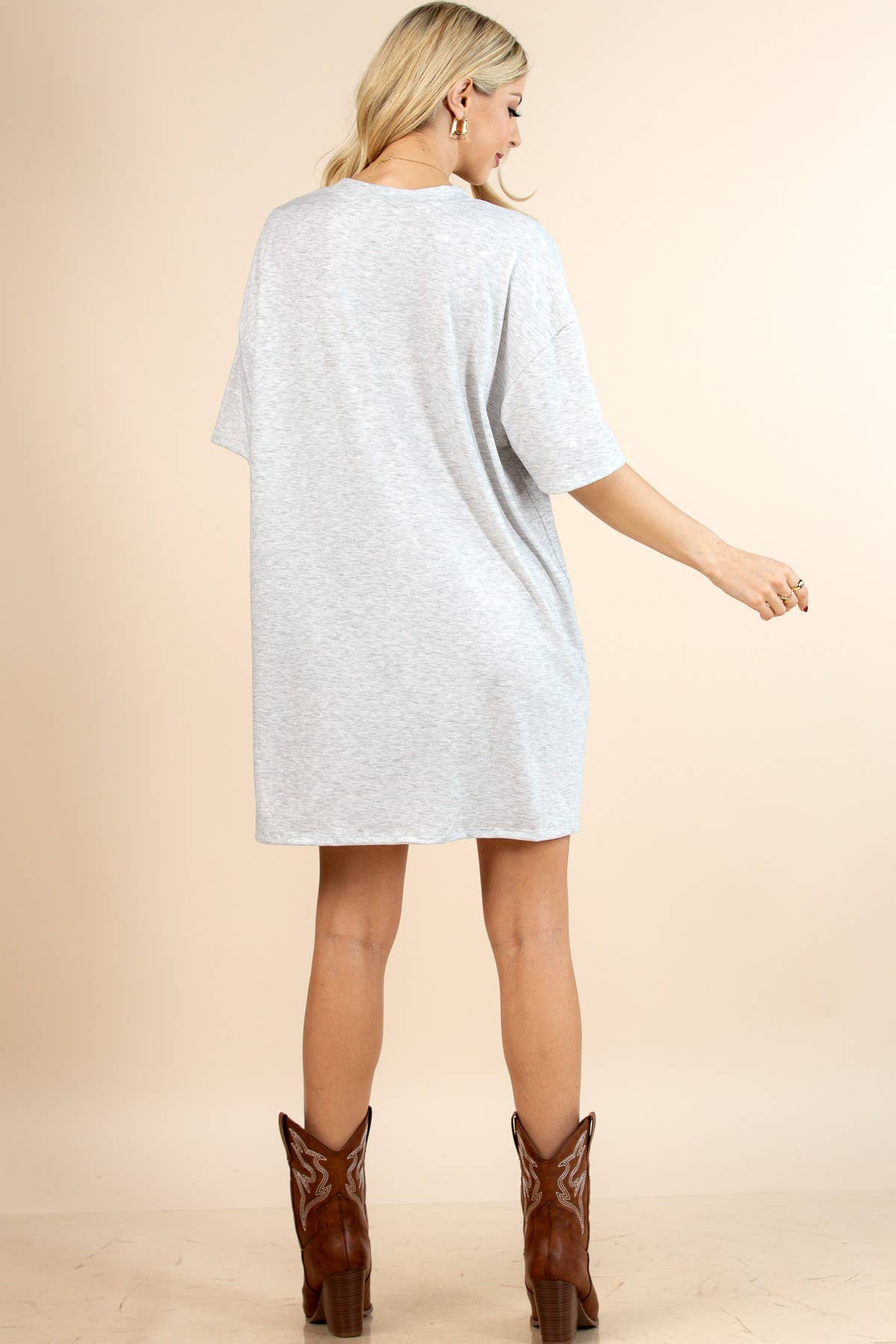 Nylon Apparel - Vendita all'ingrosso Vestito - Donna - AV1202-6380-Tish Nashville Rodeo Stampa Abito T-Shirt2