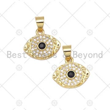 CZ Onde Øje Charme, Sku #LK543 for engroshandel hos BestBeads&Beyond