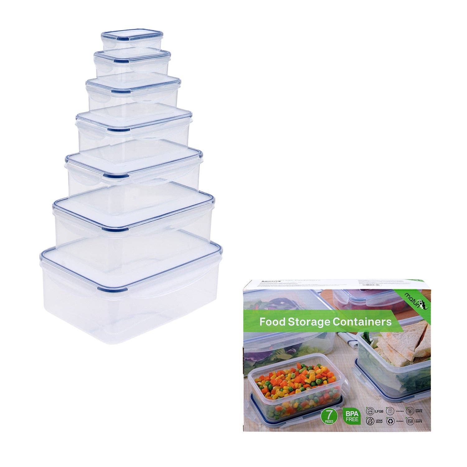 Viceni – wholesale Food storage container – Seven Piece Rectangular Food Storage Set11