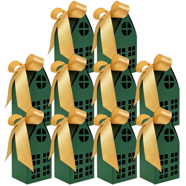 Wrapables.com - Wholesale Gift Box - Wrapables Christmas House Shaped Gift Boxes, Green