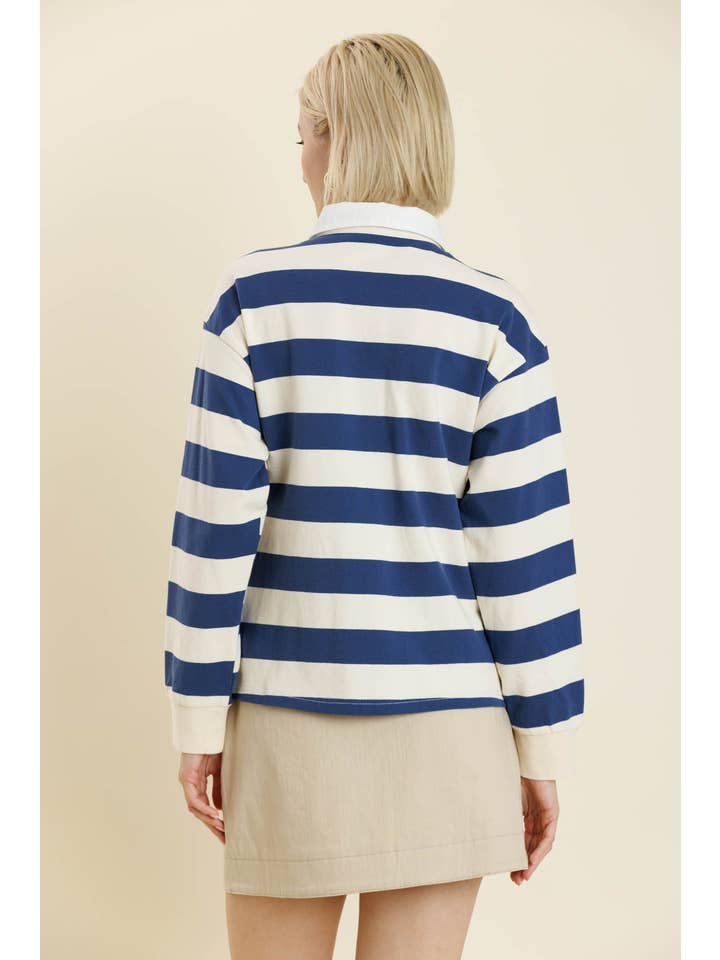 Aureum - Wholesale Blouse - Women's - AT2206 - STRIPED RUGBY SHIRT2