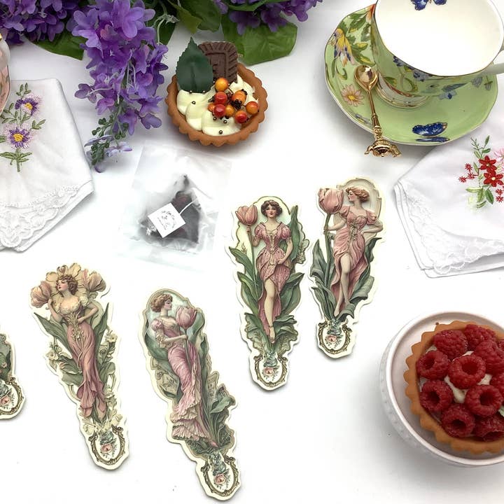 Marcapáginas de Hadas Vintage y Té con paquete de Rosas de Té Negro para venta al por mayor de All Little Cute Things