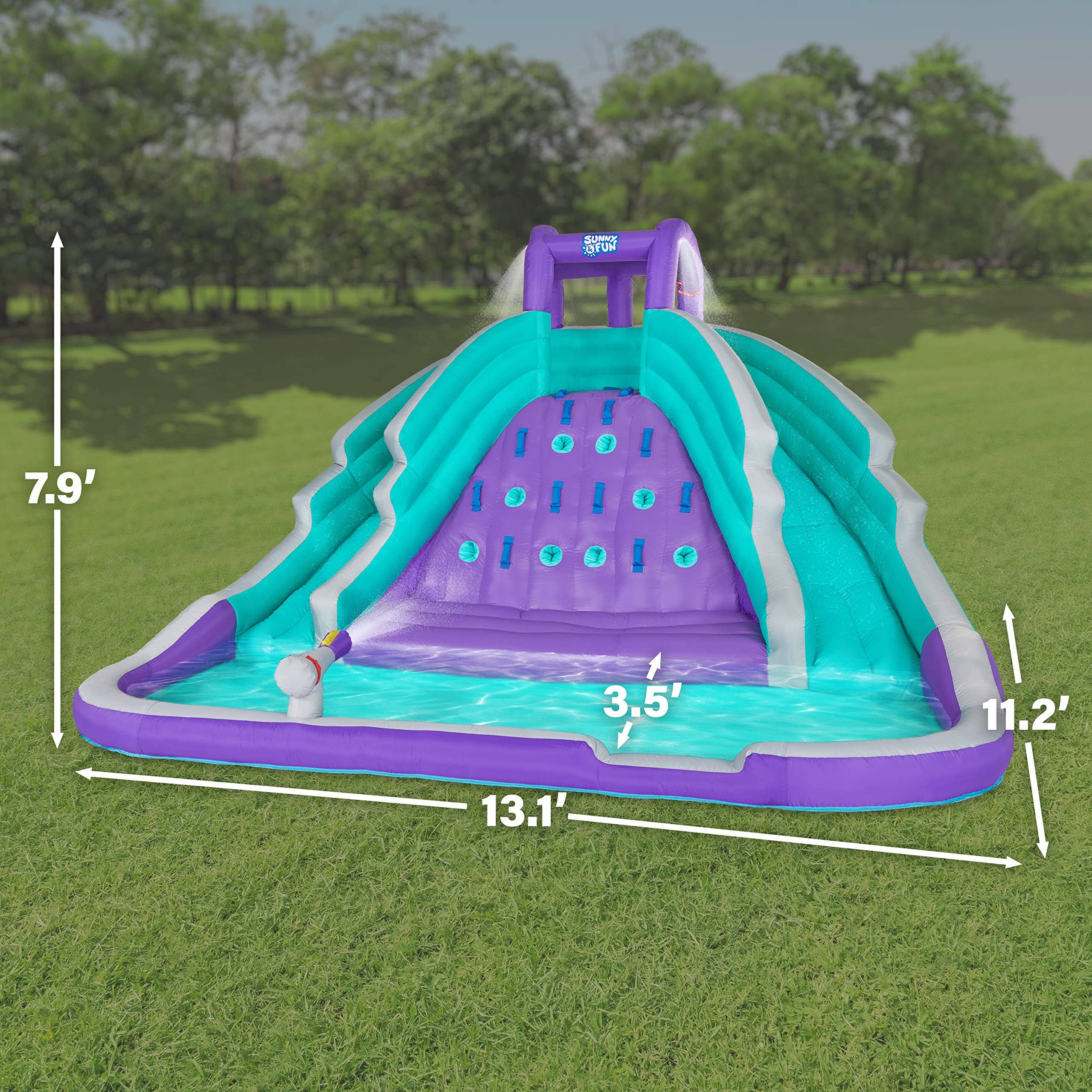 Sunny and Fun - Wholesale Inflatables - Ultra Climber Inflatable Water Slide Park with Climbing Wall8