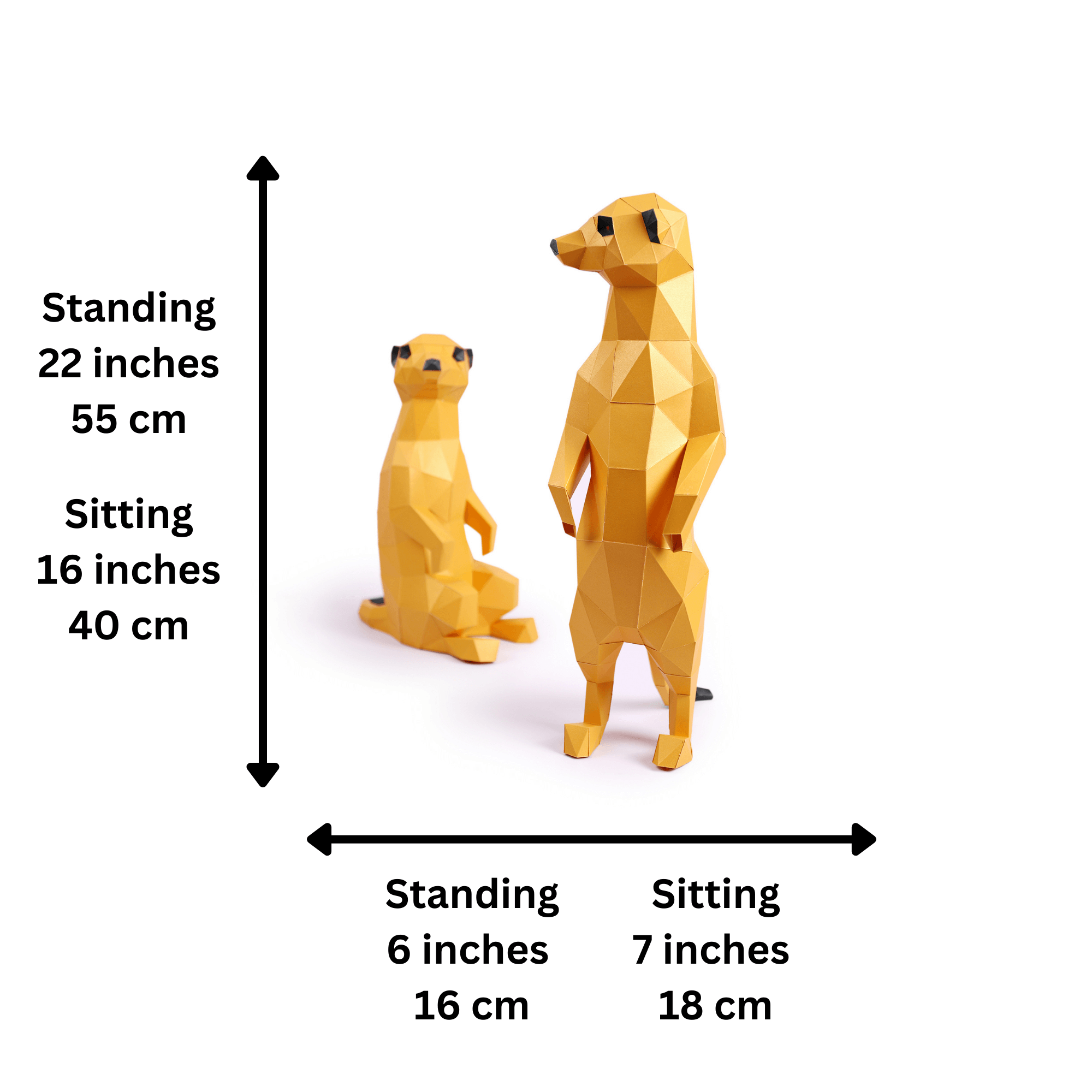 PAPERCRAFT WORLD - Vendita all'ingrosso Kit per lavoretti fai da te - Modello Origami Meerkats 3D Paperart10