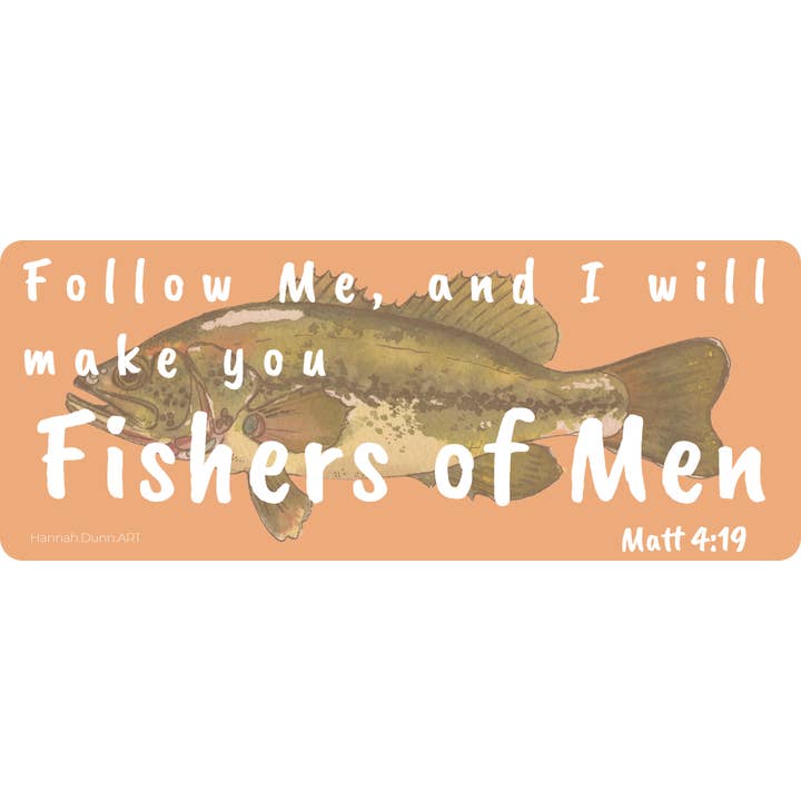 Fishers of Men watercolor Bass sticker for wholesale by Hannah.Dunn.ART