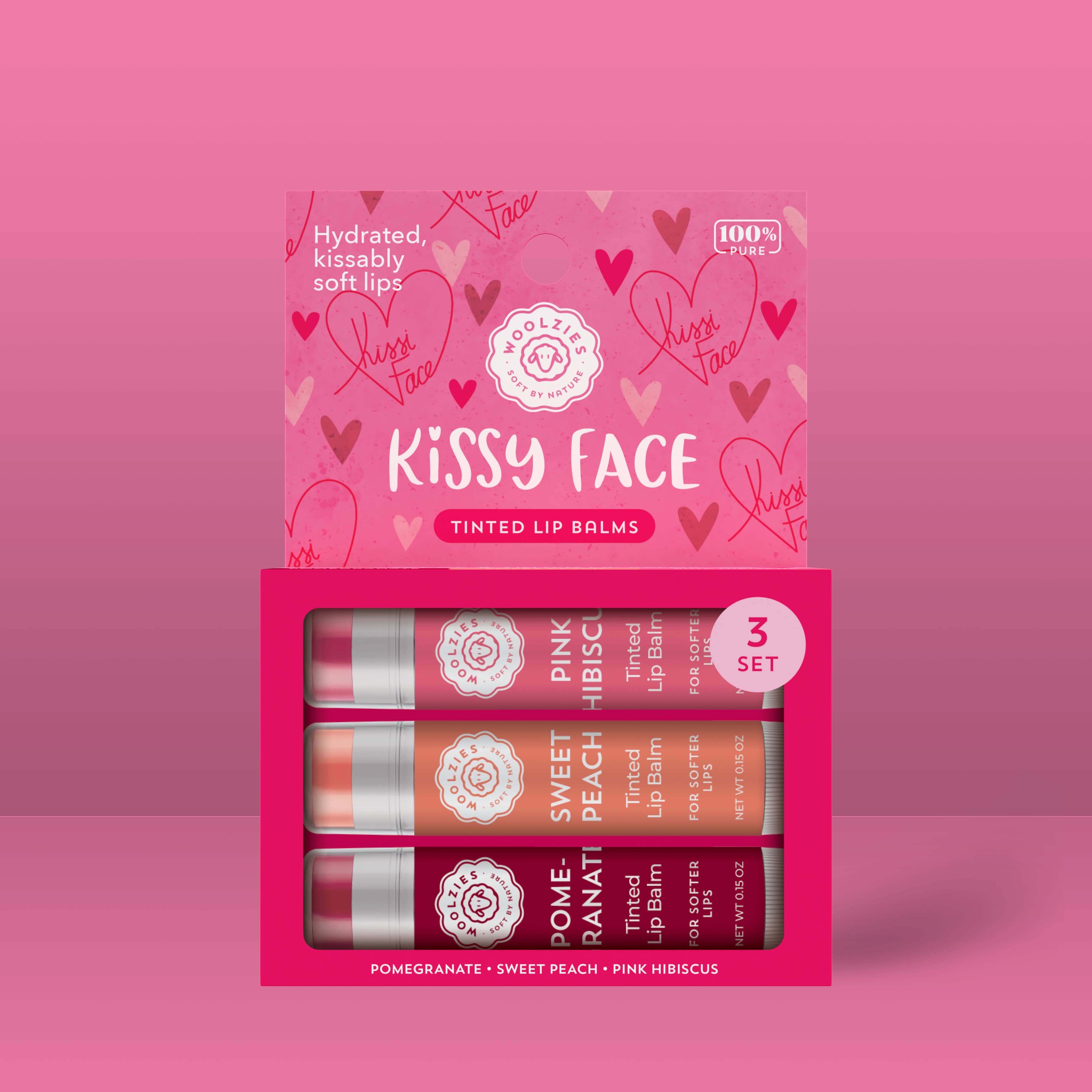 Woolzies - Wholesale Lip Balm Set - Kissy Face Lip Balm Set of 3
