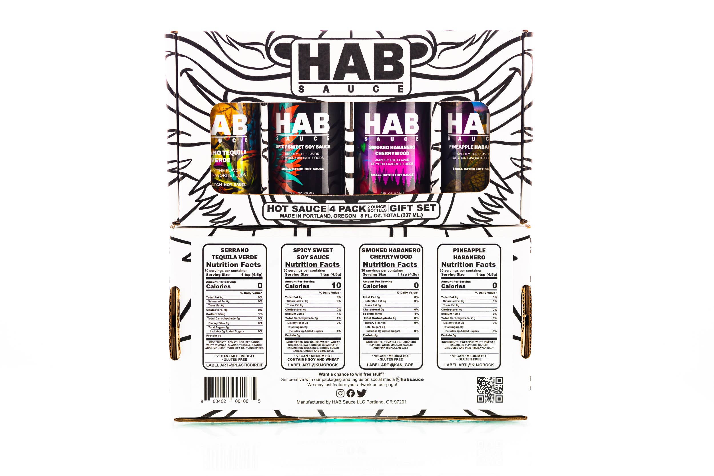 HAB Sauce – Molho picante por atacado – Conjunto de Oferta de Molhos Picantes 4-Pack 2 oz. (60ml) da HAB Sauce3