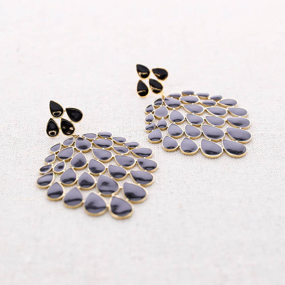 Sonata - Wholesale Dangle Earrings - Enamel Droplets Steel Earrings1