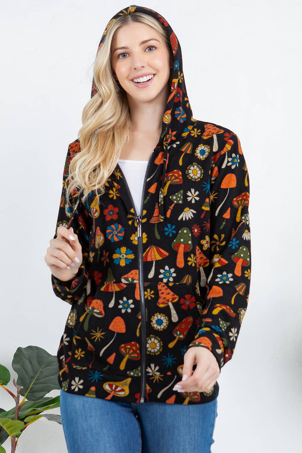 LA Soul - Wholesale Hoodie - Women's - Colorful Mushroom Zipper Hoodie0