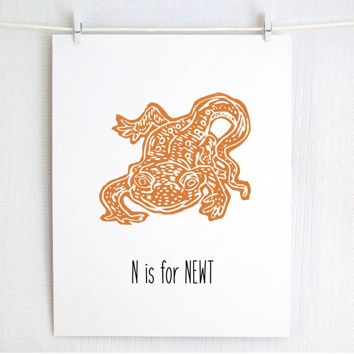 N steht für Molch Illustrationsdruck für den Großhandel von Jamie Palmer Keating