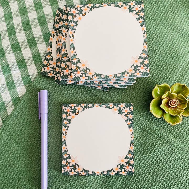 Daisy Memopad Mini Notepads -50 tear off sheets Memo pad for wholesale by Split Moon Studios