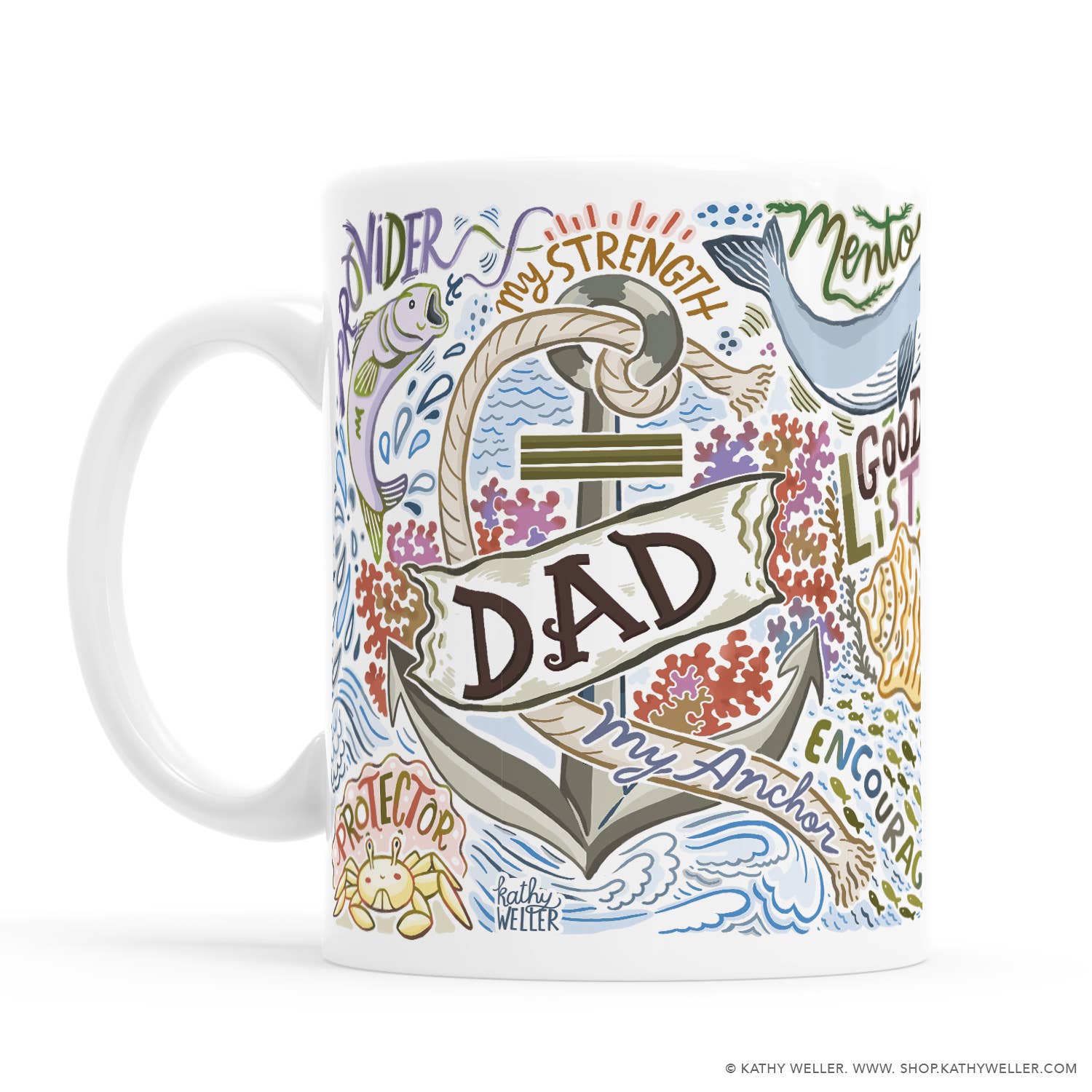 Kathy Weller Art+Ideas - Wholesale Coffee Mug - Dad Ocean-Themed Mug3