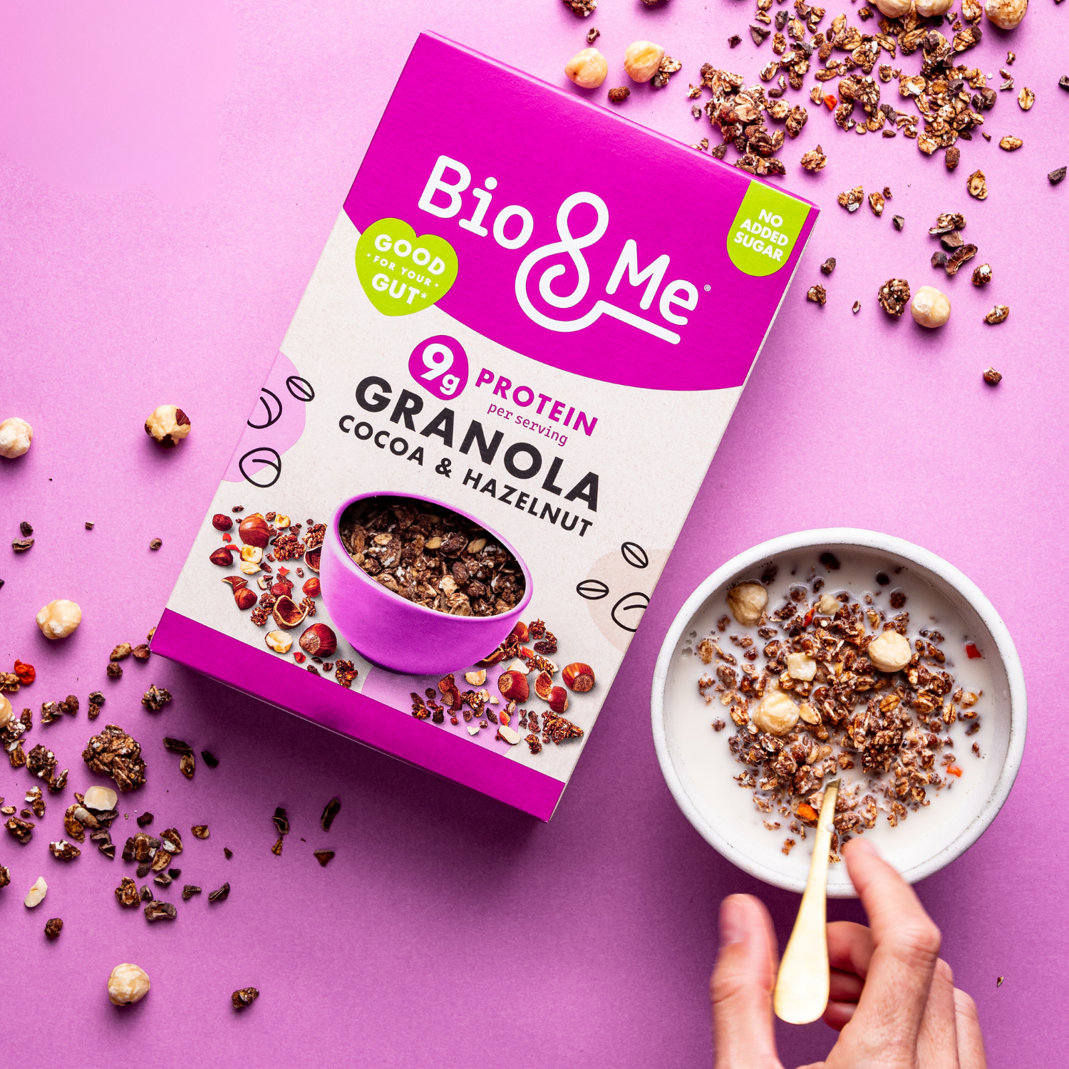 Bio & Me – wholesale Granola – Cocoa & Hazelnut Protein Boosted Gut-Loving Granola - 360g4