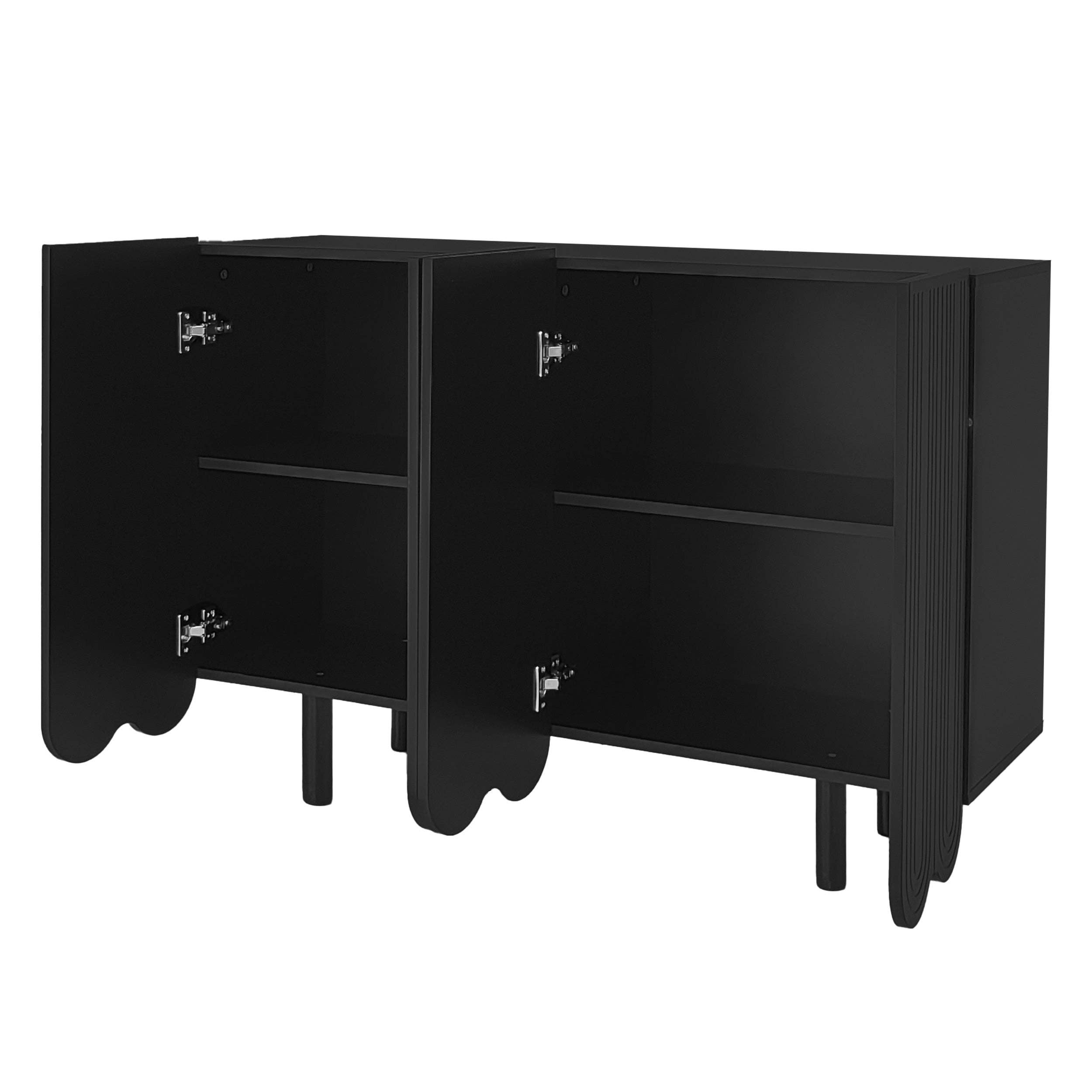 Urban Meuble - Wholesale Sideboard - Black buffet with 4 doors, pattern, and storage 120*37.5*80.8 cm EVRENS BLACK5