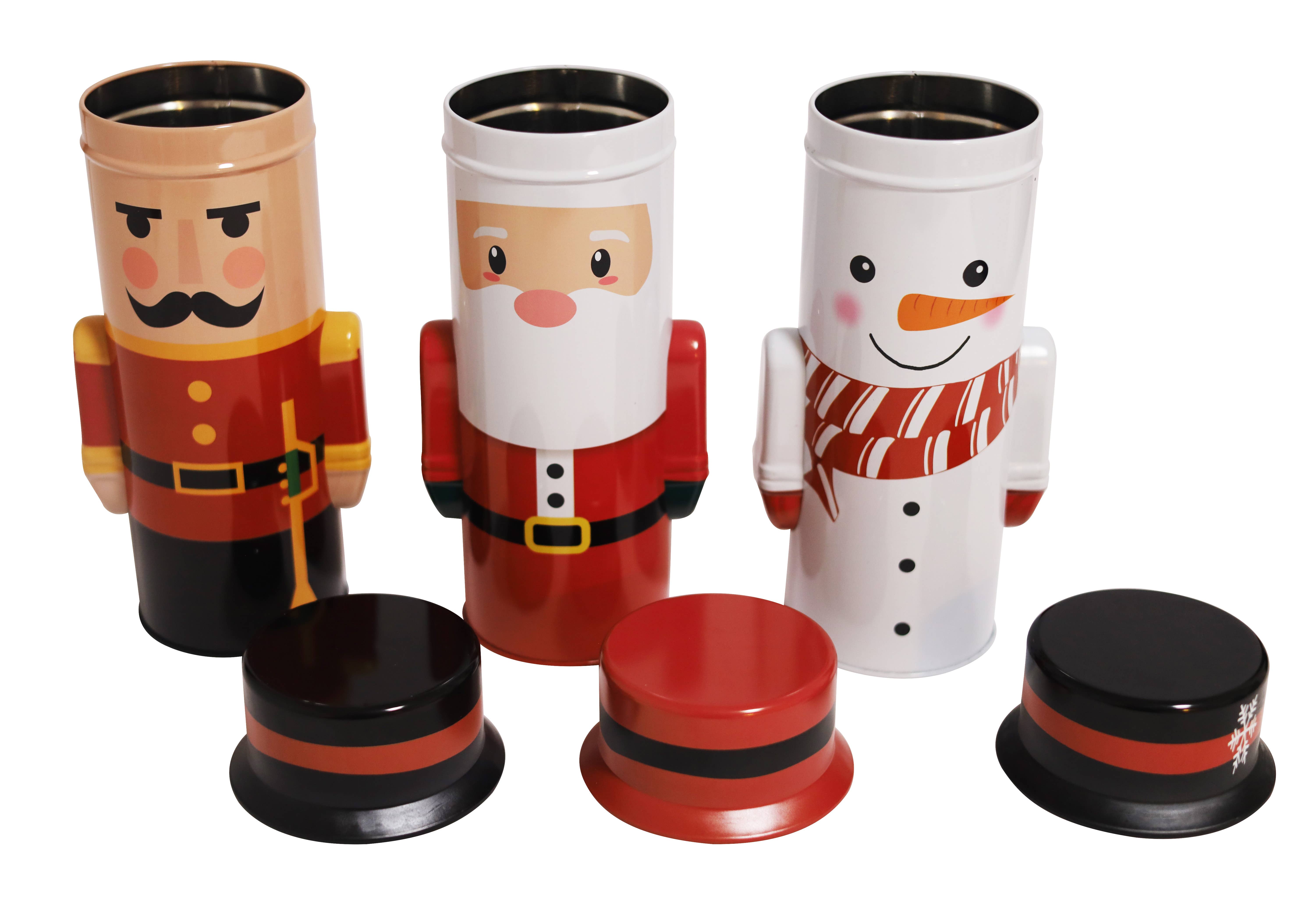 DAHO - Wholesale Christmas Decoration - DaHo Christmas Holiday 12pc Nutcracker Tin Santa Snowman1