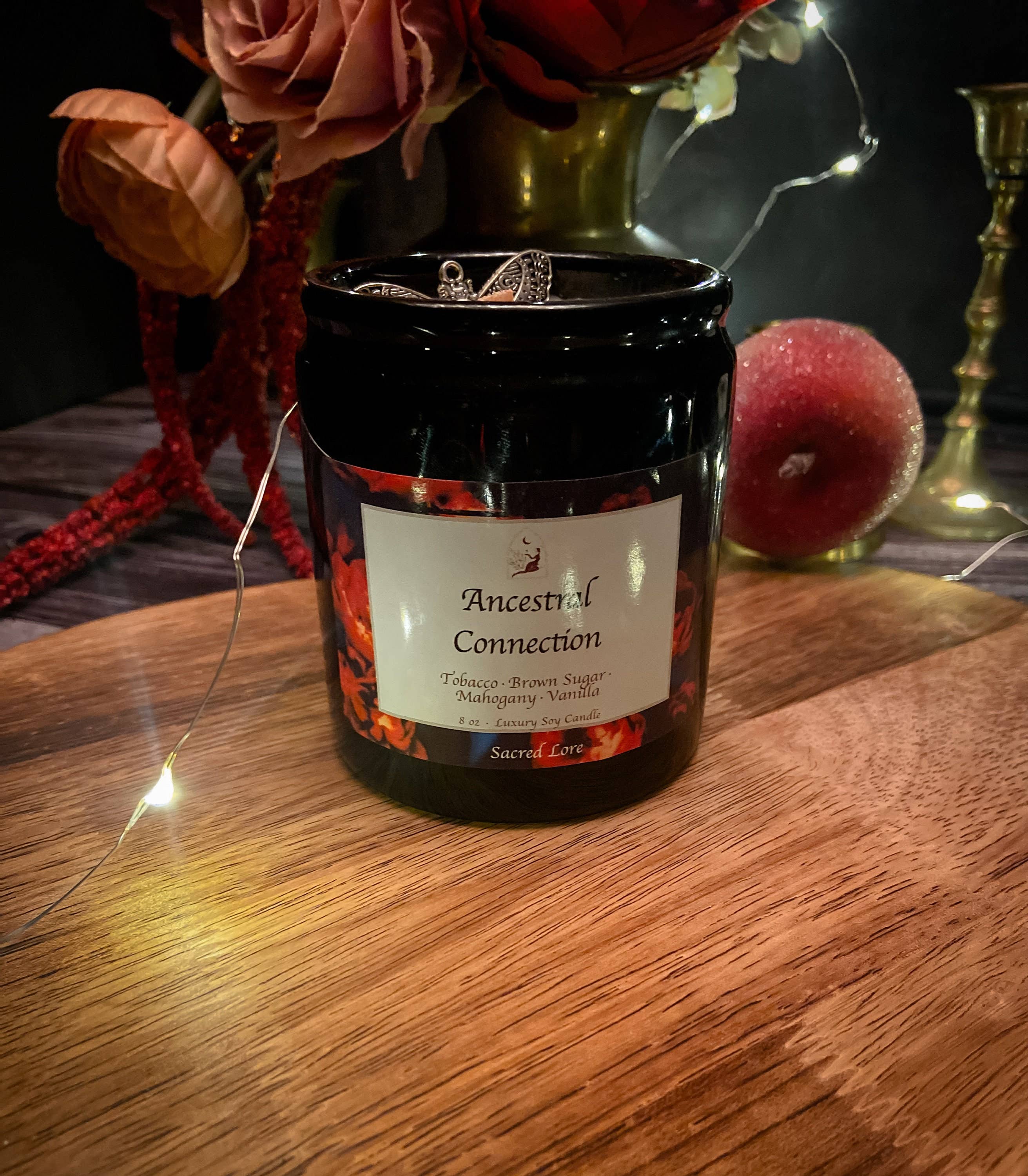 Sacred Lore - Vente Bougie en bocal - Bougie de connexion ancestrale, bougie rituelle en pot apothicaire1