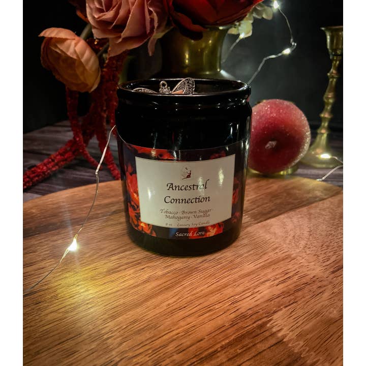 Sacred Lore - Vente Bougie en bocal - Bougie de connexion ancestrale, bougie rituelle en pot apothicaire1