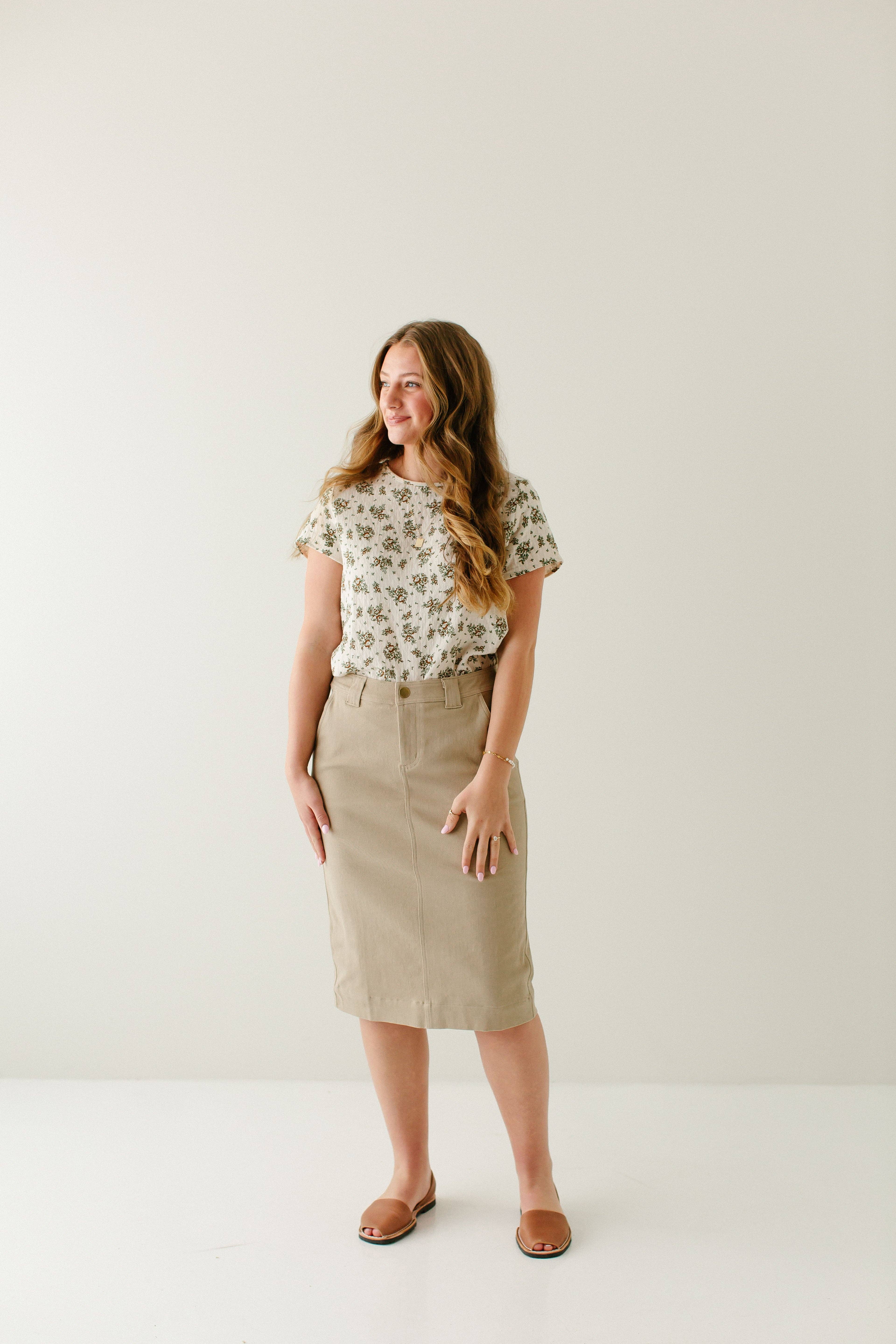 The Main Street Exchange - Wholesale Skirt - Women's - 'Adrian' Classic Denim Midi Skirt FINAL SALE8