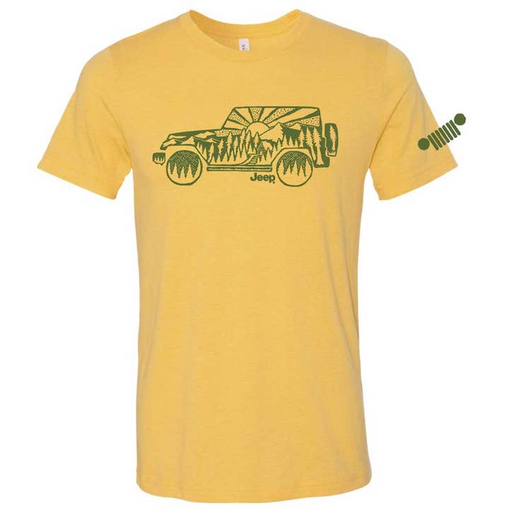 Mens Jeep® Wrangler Atomic Side T-Shirt - Gold Heather for wholesale by Detroit Shirt Co.