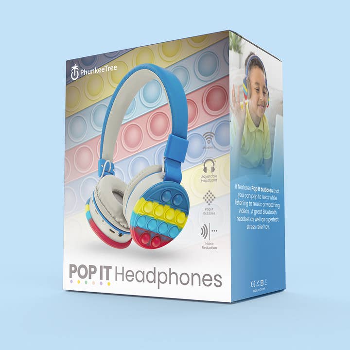 PhunkeeTree - Wholesale Headphones - Blue - POP IT! Wireless Headphones2