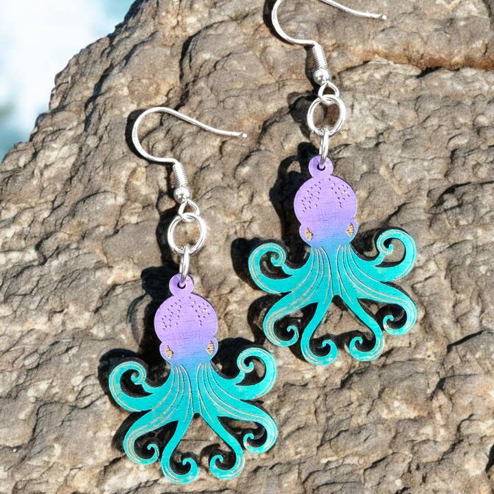 OCEANIC OCTOPUS OMBRE | Dangle Earrings for wholesale by Sadie J. & Co.