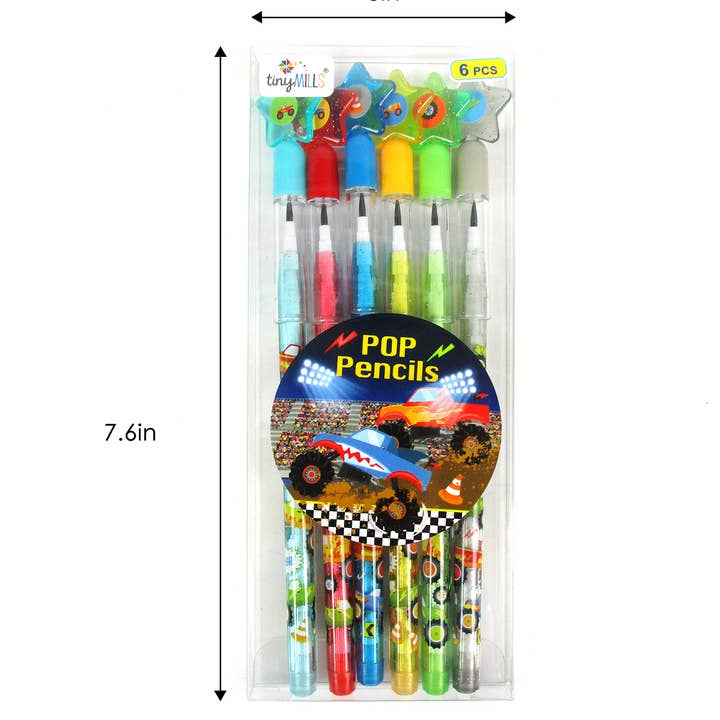 Tiny Mills - Wholesale Potlood - 6 stuks Monster Truck Multi-Point Potloden1
