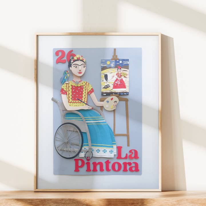 La Pintora, Mexican Loteria-Inspired Print of Paper Art for wholesale by ACira Studio LLC
